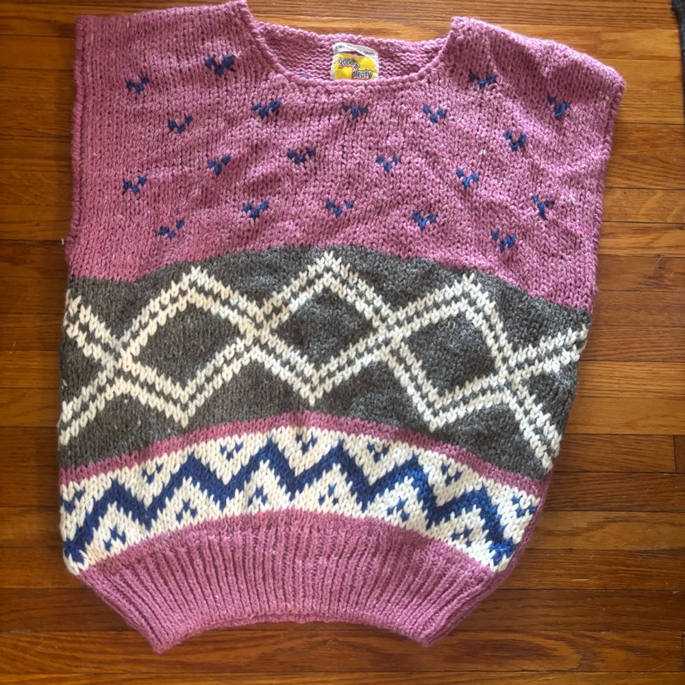 1980s Sweater Vest Good’n Plenty knitted by hand